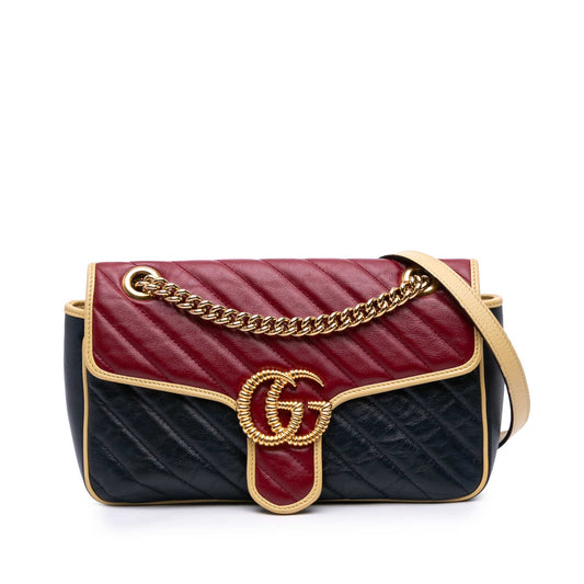 Gucci Medium GG Marmont Bicolor Shoulder Bag