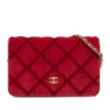 Chanel CC Quilted Velvet Wallet on Chain