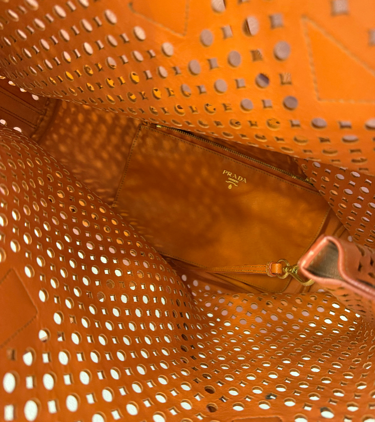 Prada Perforated Saffiano Fori Shopping Tote