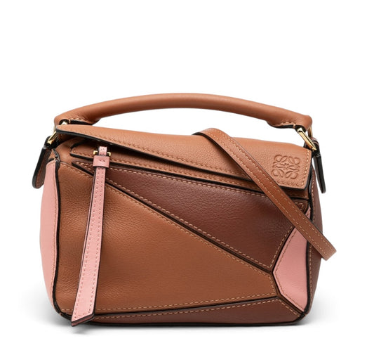 Loewe Mini Tricolor Calfskin Puzzle Satchel