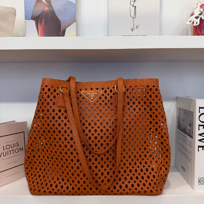 Prada Perforated Saffiano Fori Shopping Tote