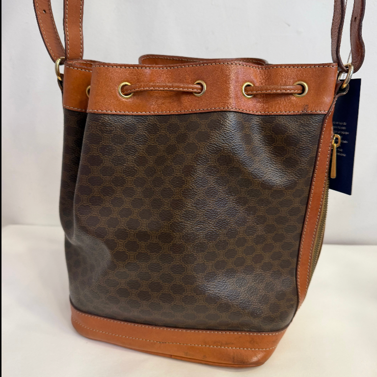 Celine Macadam Coated Canvas Bucket Bag