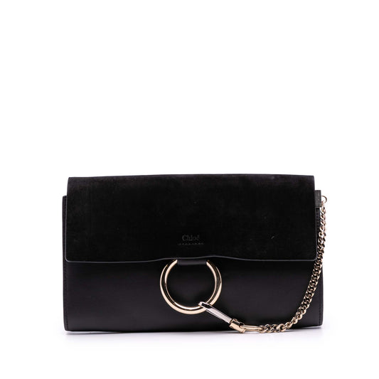 Chloé Calfskin and Suede Faye Clutch