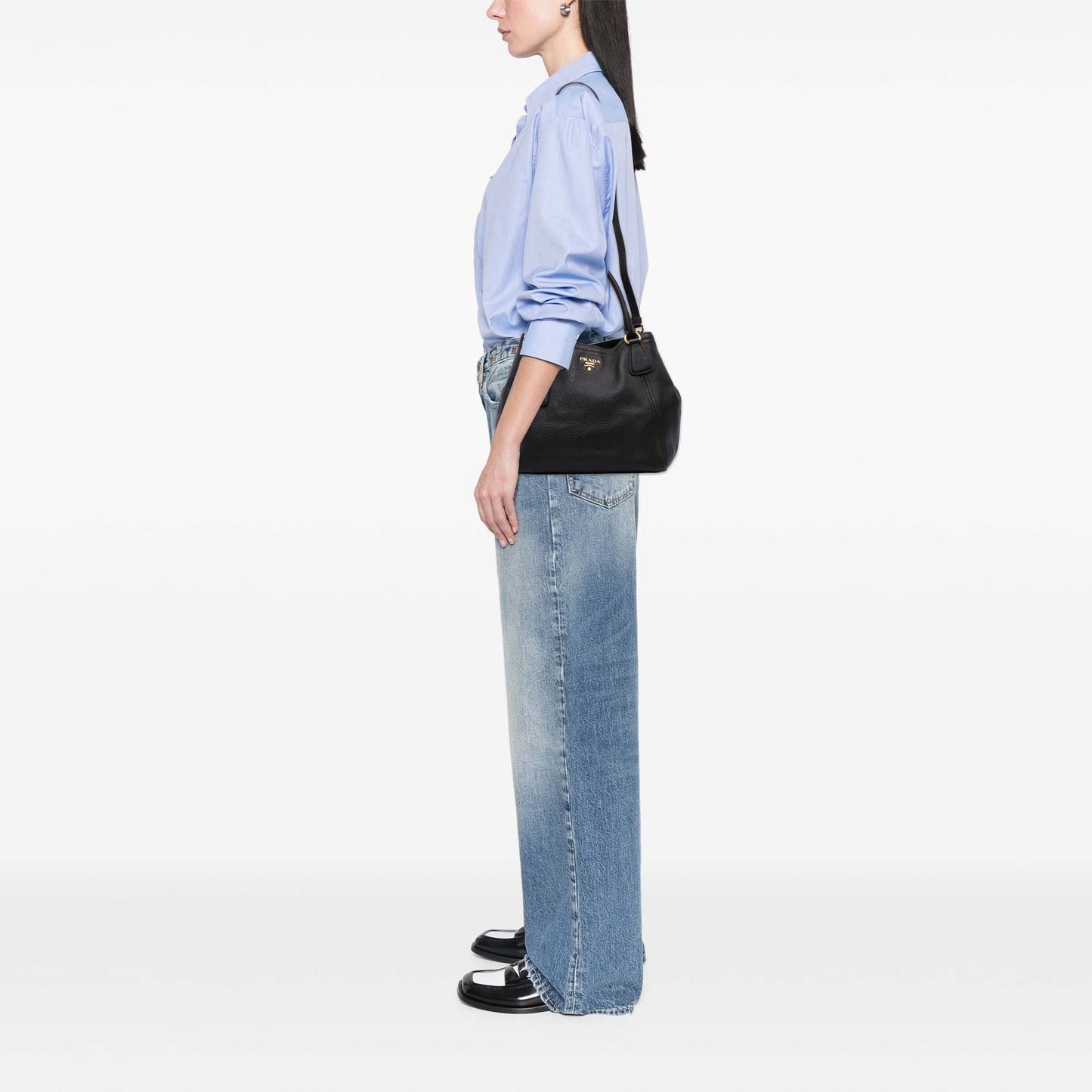 Prada Vitello Daino Open Convertible Tote