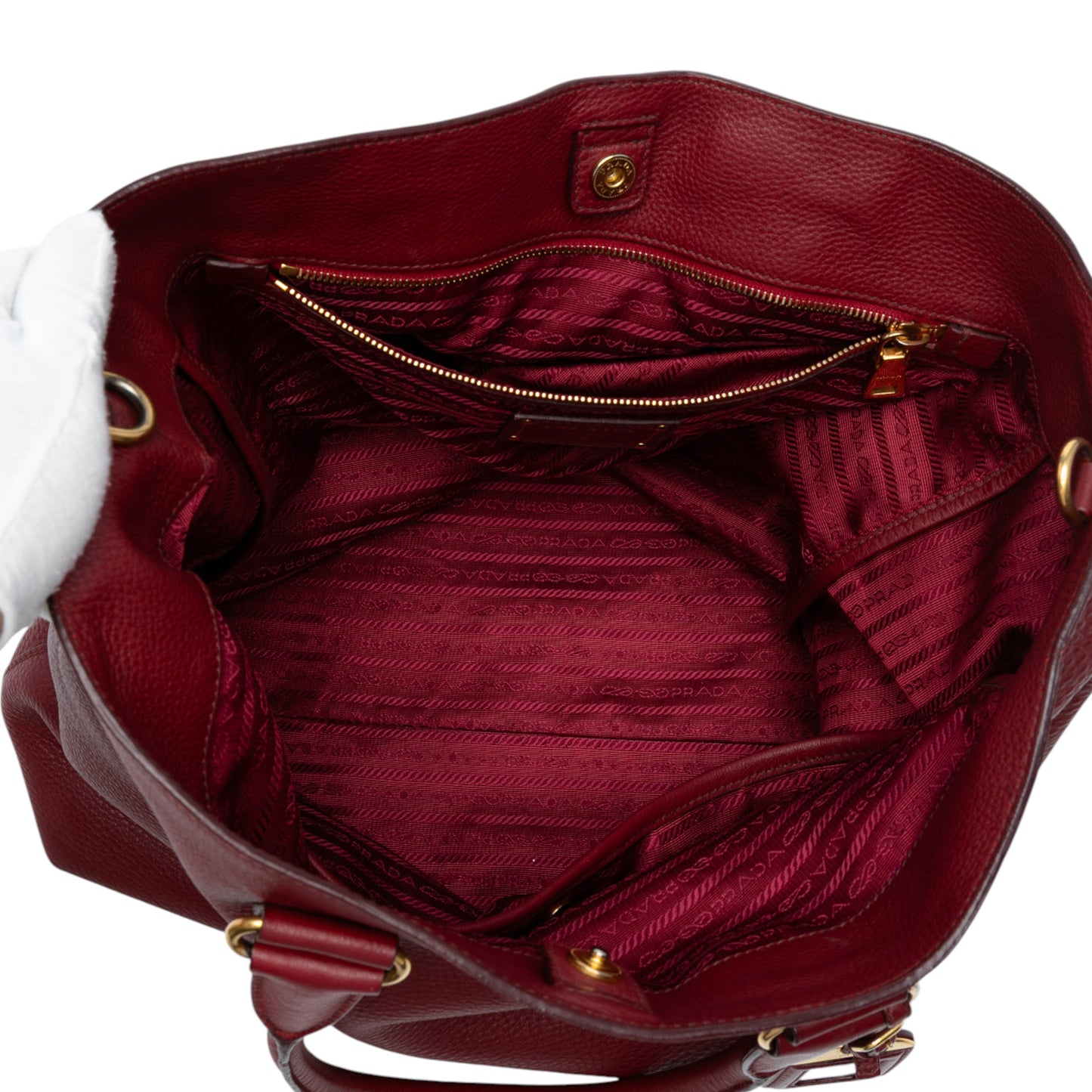 Prada Vitello Daino Open Convertible Tote