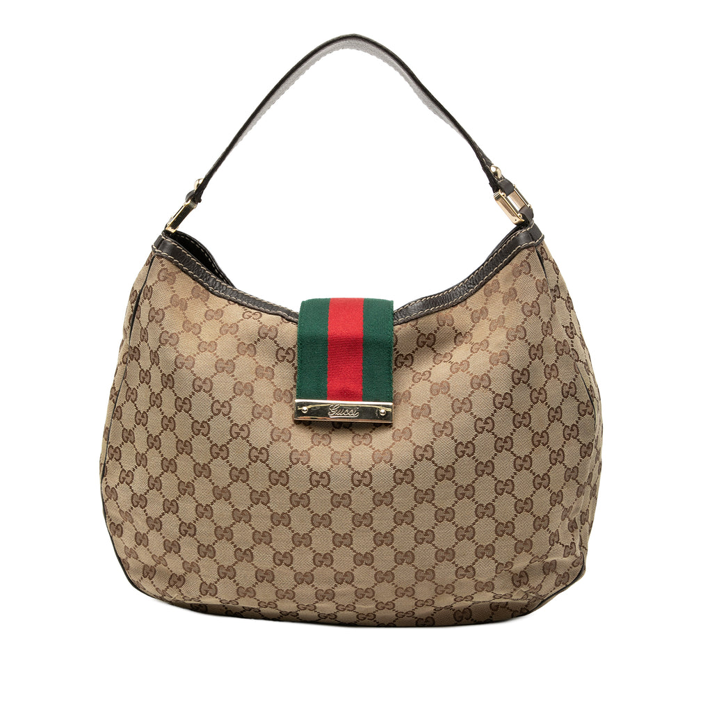 Gucci Large GG Canvas Web New Ladies Hobo