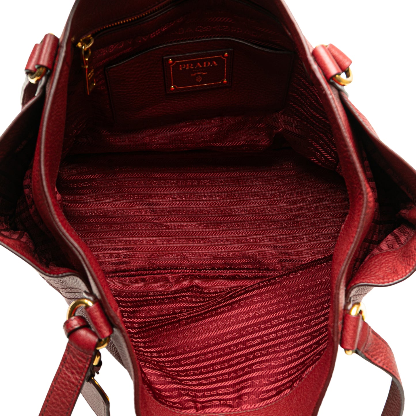 Prada VItello Daino Double Pocket Tote