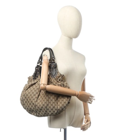 Gucci GG Canvas Studded Pelham Hobo Bag