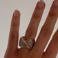 Rose gold silver ring