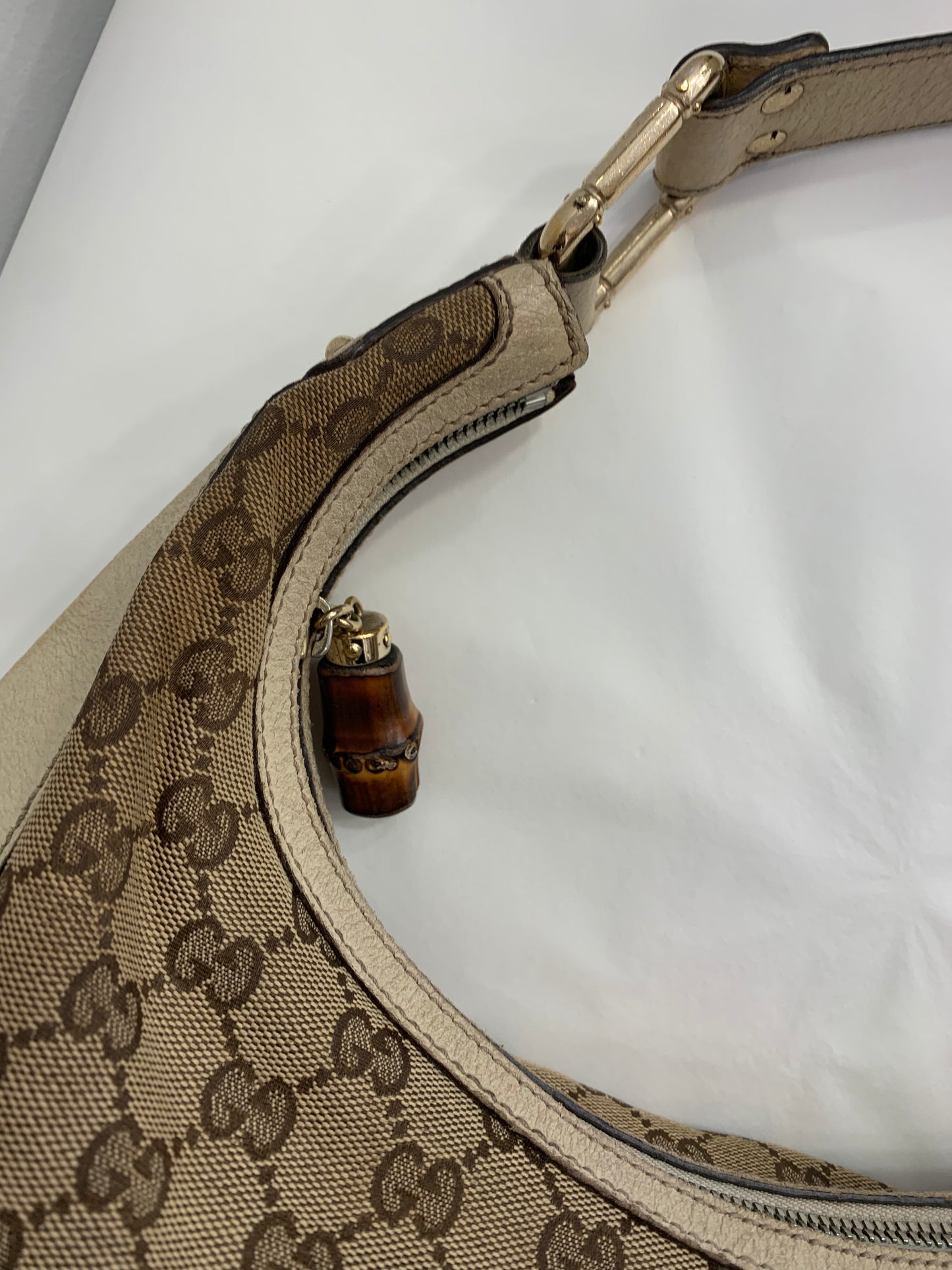 Gucci GG Canvas Bamboo Horsebit Amalfi Hobo