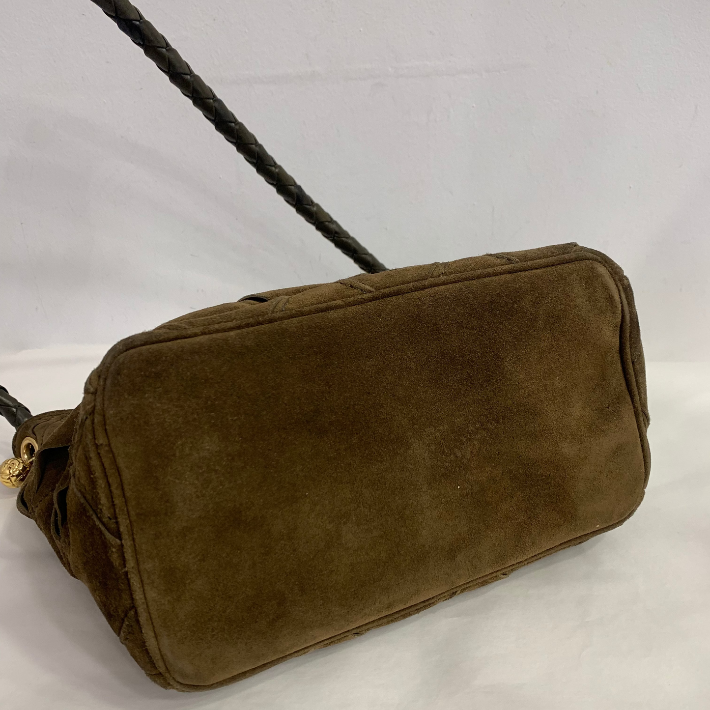 Bottega Veneta Suede Intrecciato Shoulder Bag