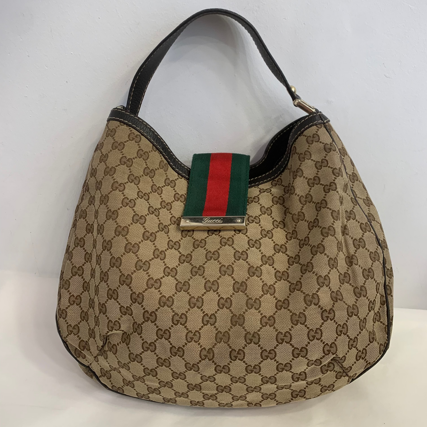 Gucci Large GG Canvas Web New Ladies Hobo
