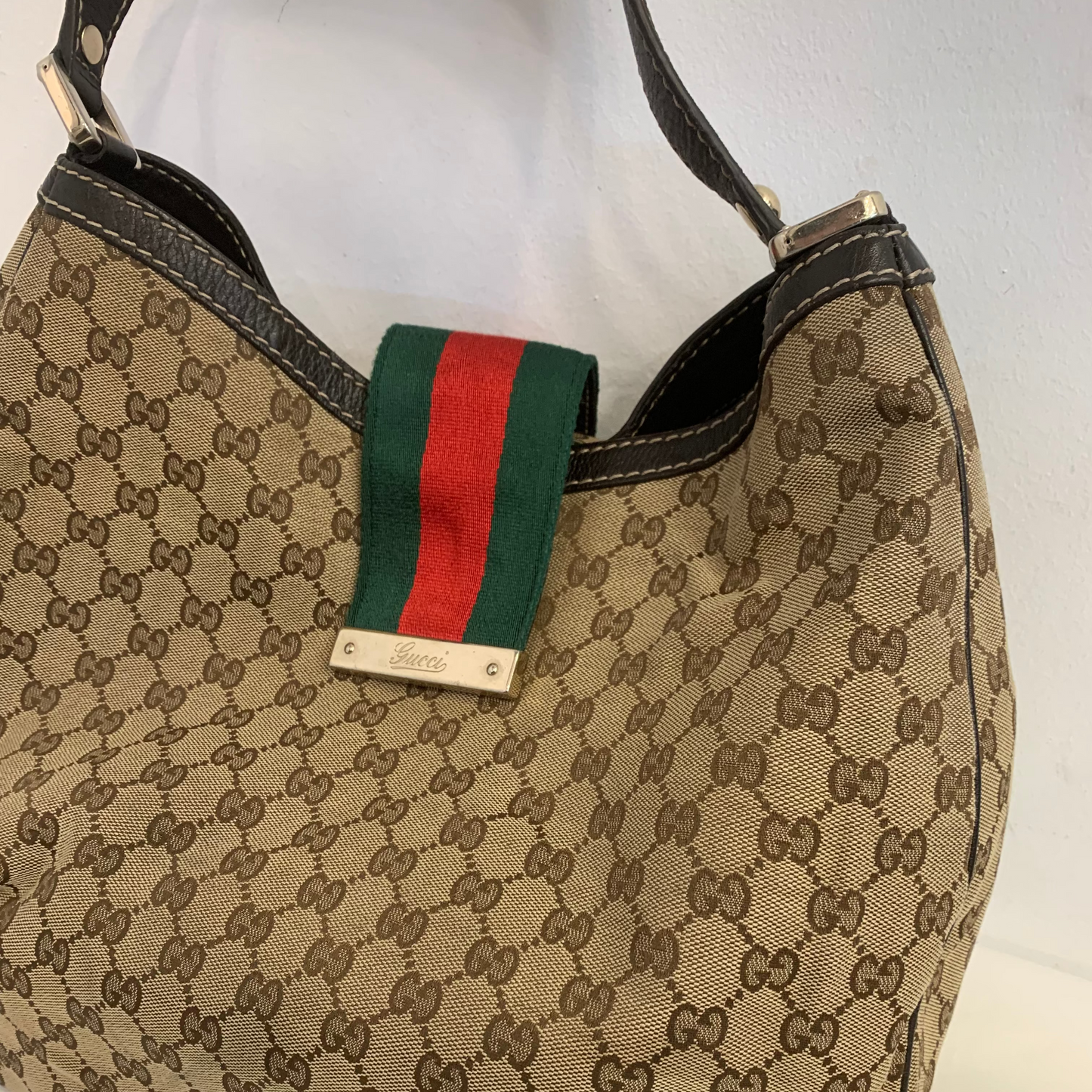 Gucci Large GG Canvas Web New Ladies Hobo