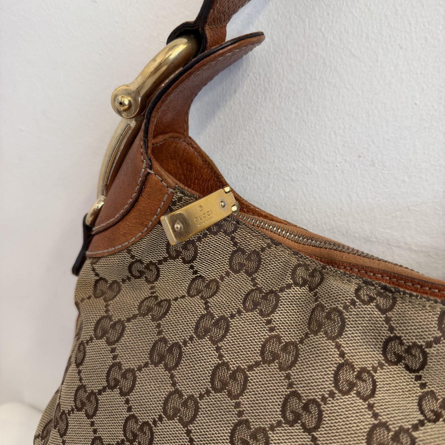 Gucci GG Canvas Horsebit Creole Hobo Bag