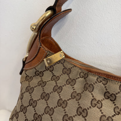 Gucci GG Canvas Horsebit Creole Hobo Bag