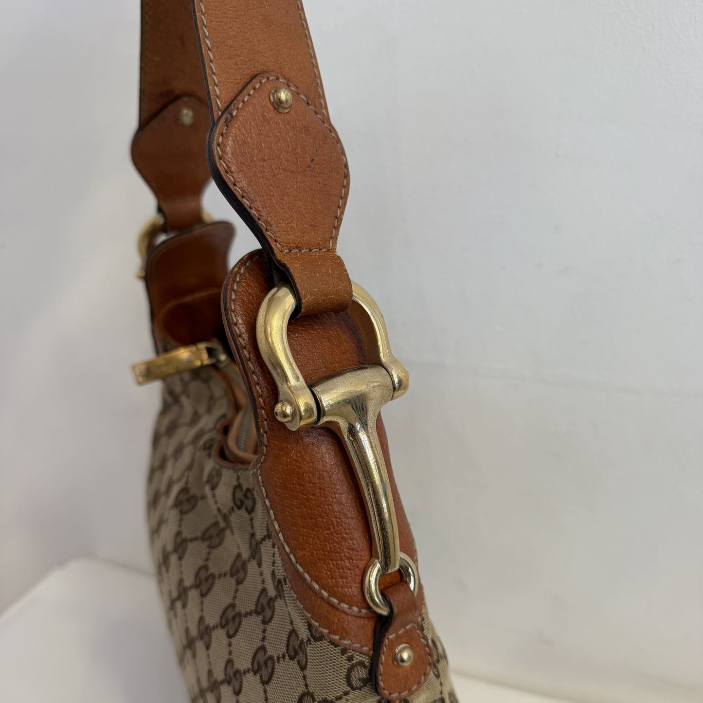 Gucci GG Canvas Horsebit Creole Hobo Bag