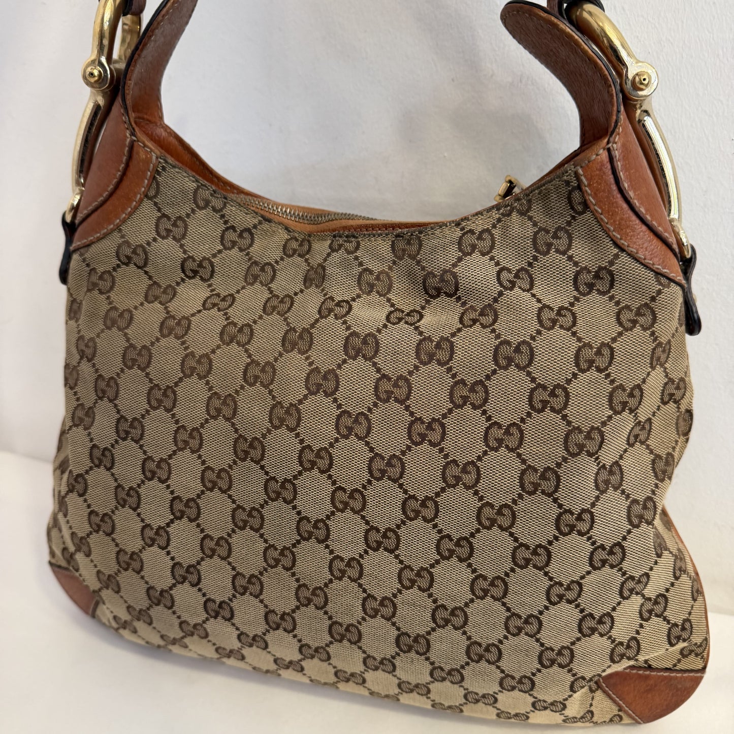 Gucci GG Canvas Horsebit Creole Hobo Bag