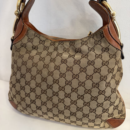 Gucci GG Canvas Horsebit Creole Hobo Bag