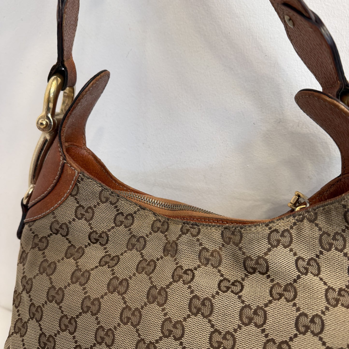 Gucci GG Canvas Horsebit Creole Hobo Bag
