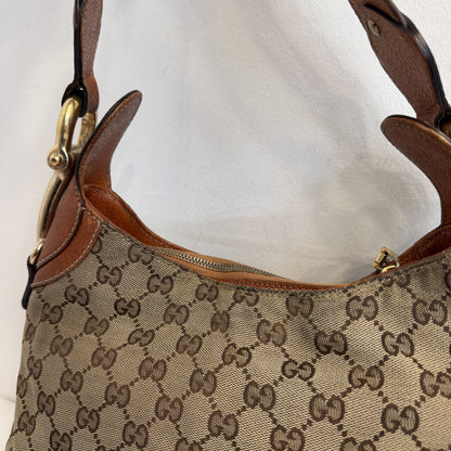 Gucci GG Canvas Horsebit Creole Hobo Bag