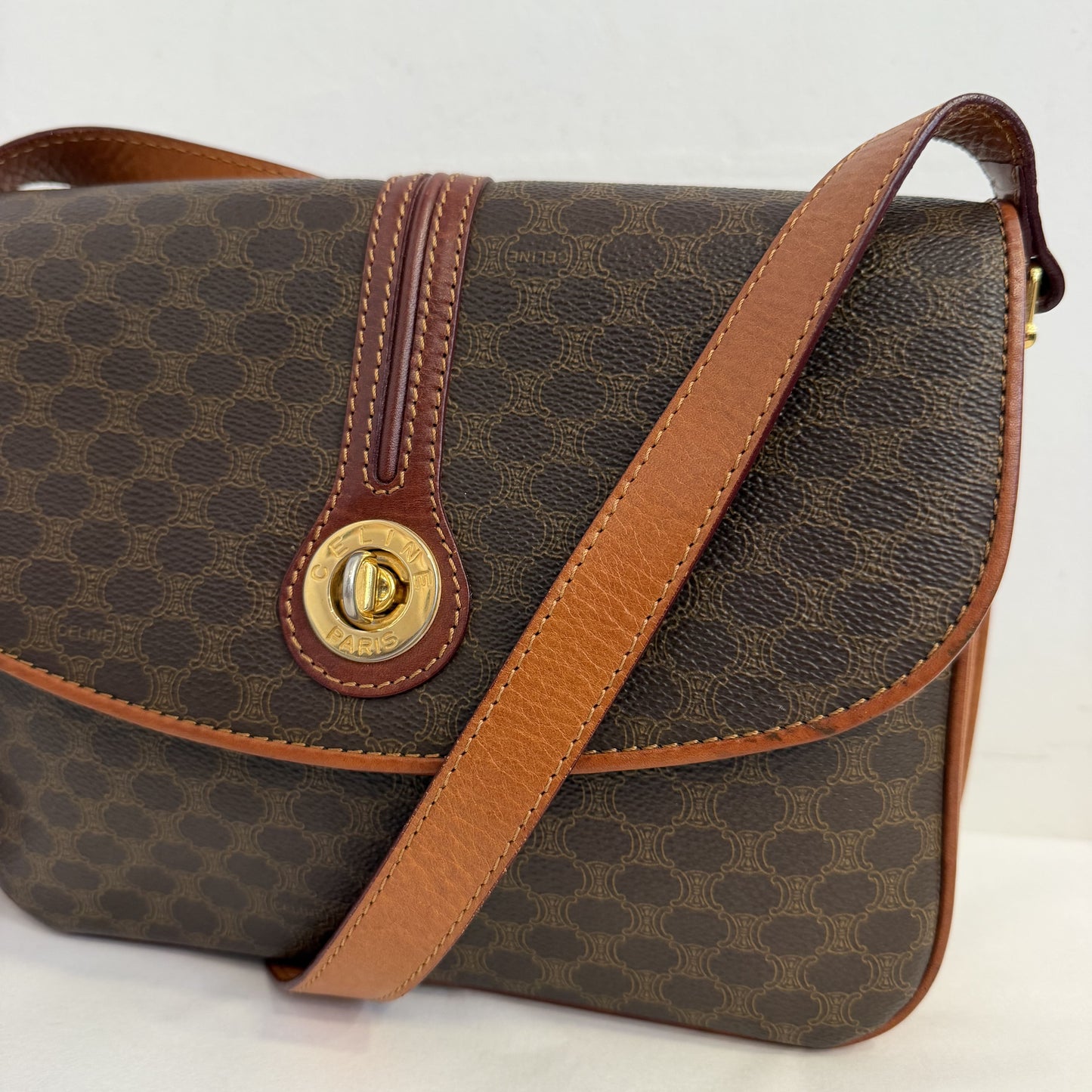 Celine Macadam Coated Canvas Crossbody Bag