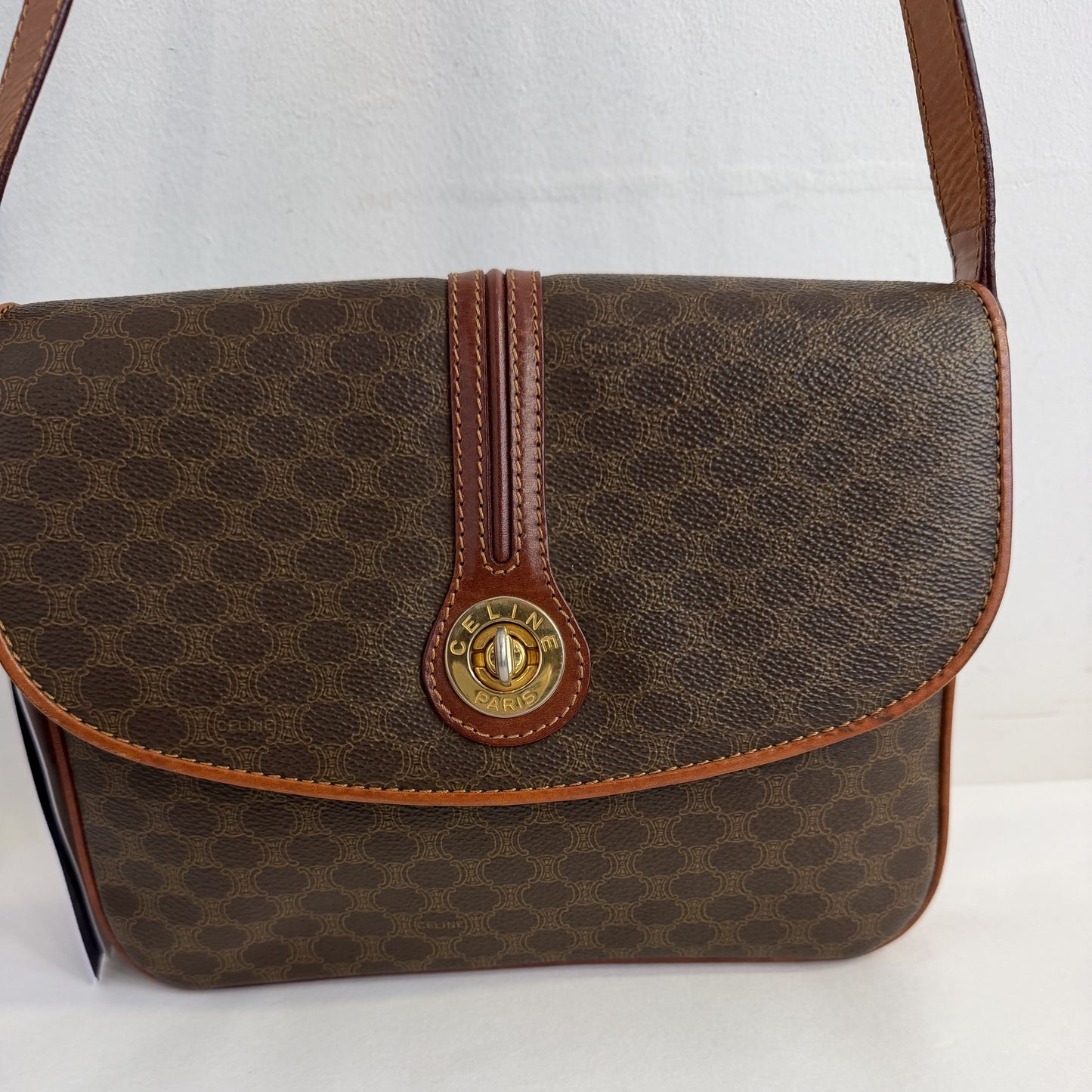 Celine Macadam Coated Canvas Crossbody Bag