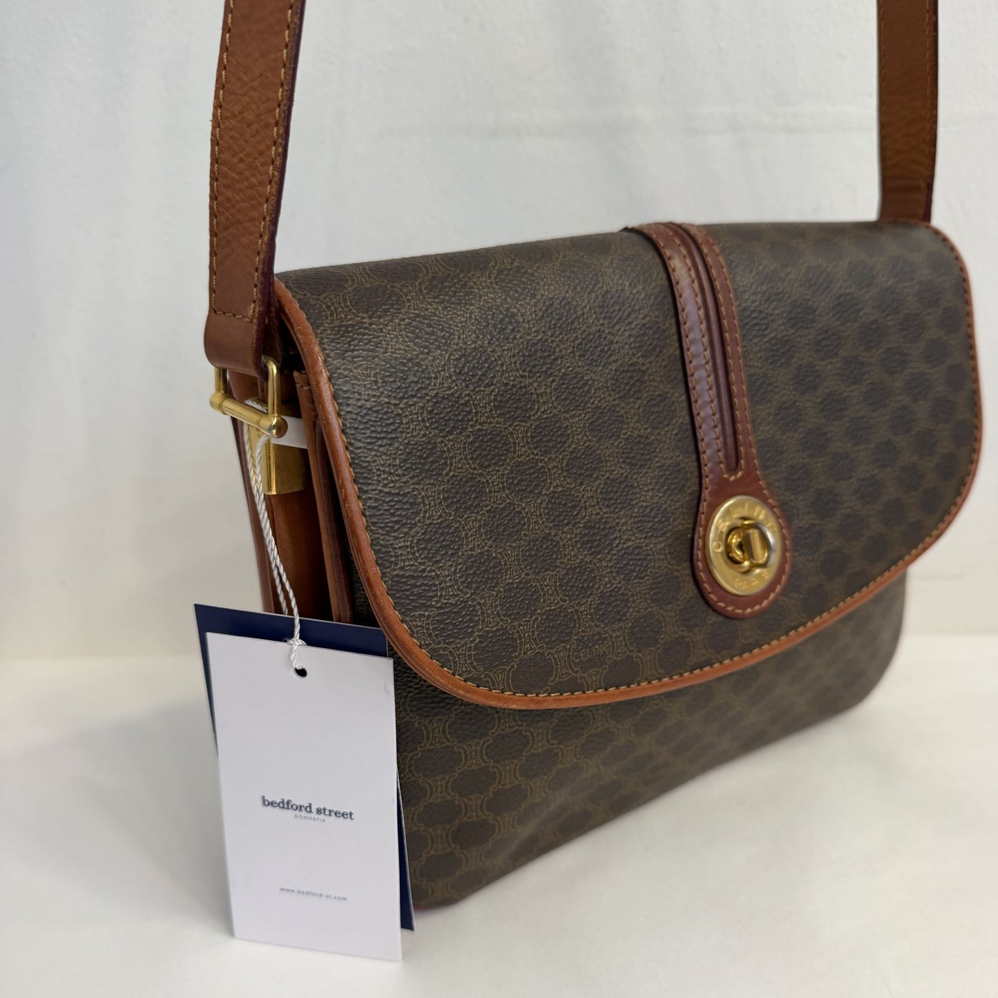 Celine Macadam Coated Canvas Crossbody Bag