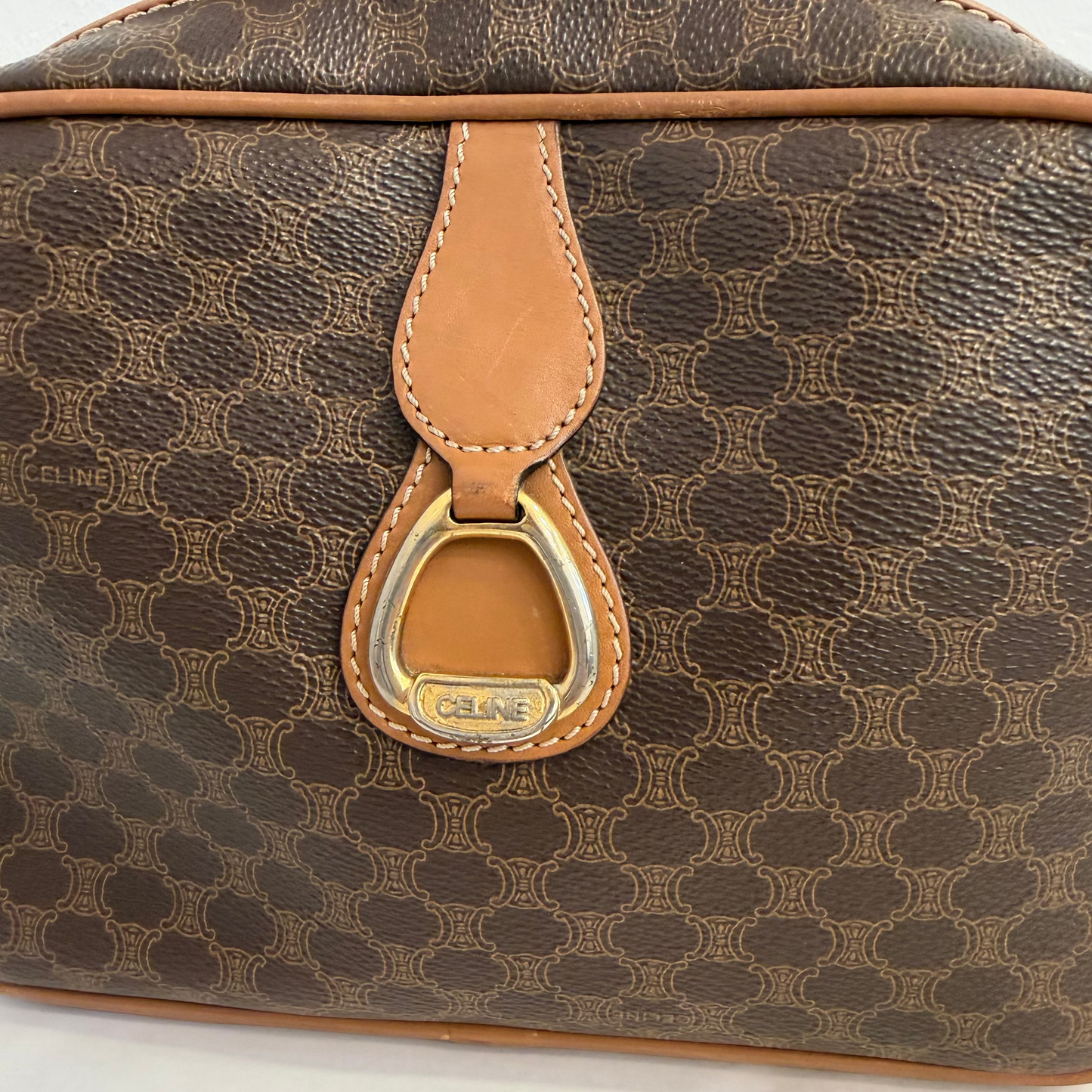 Celine Macadam Coated Canvas Crossbody Bag