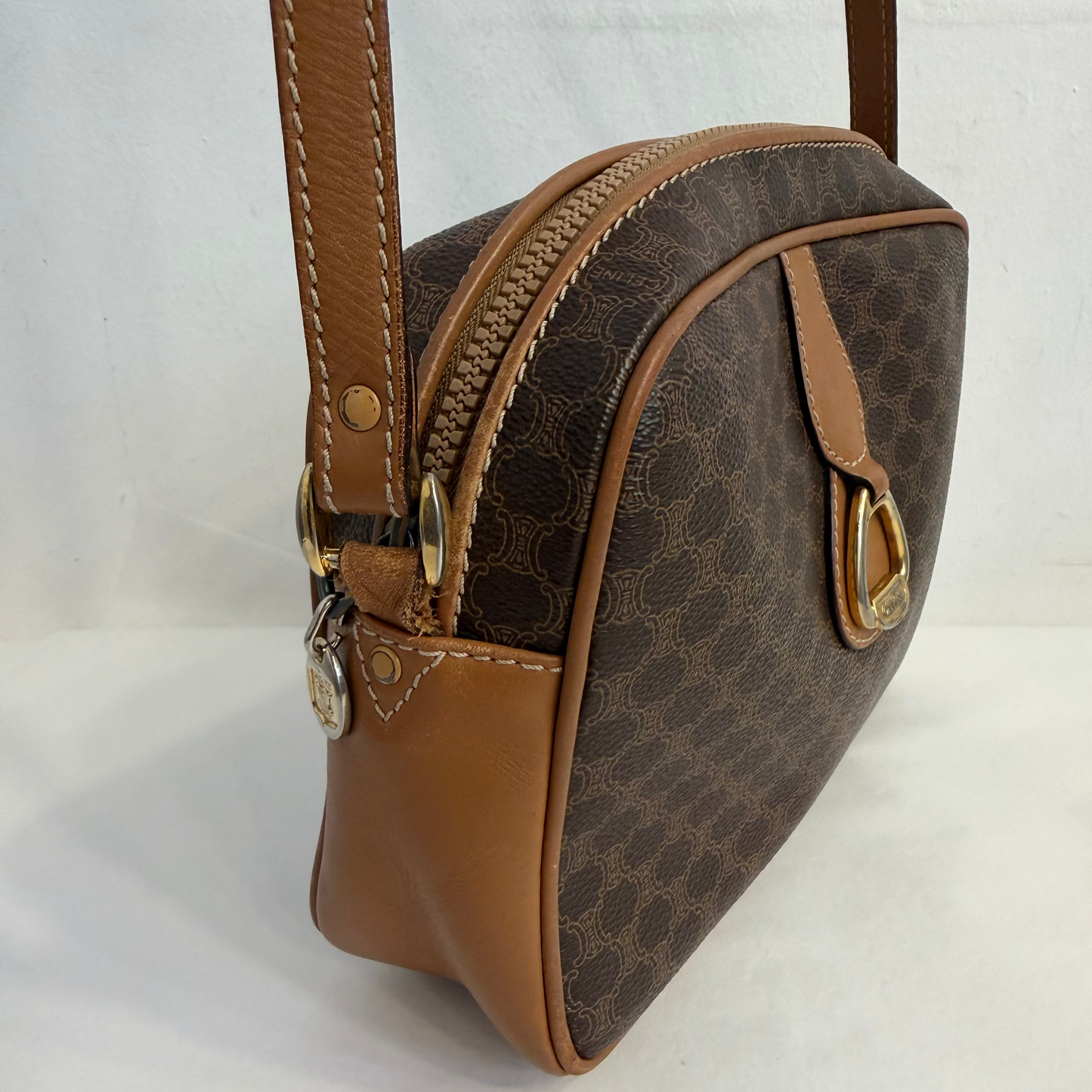 Celine Macadam Coated Canvas Crossbody Bag