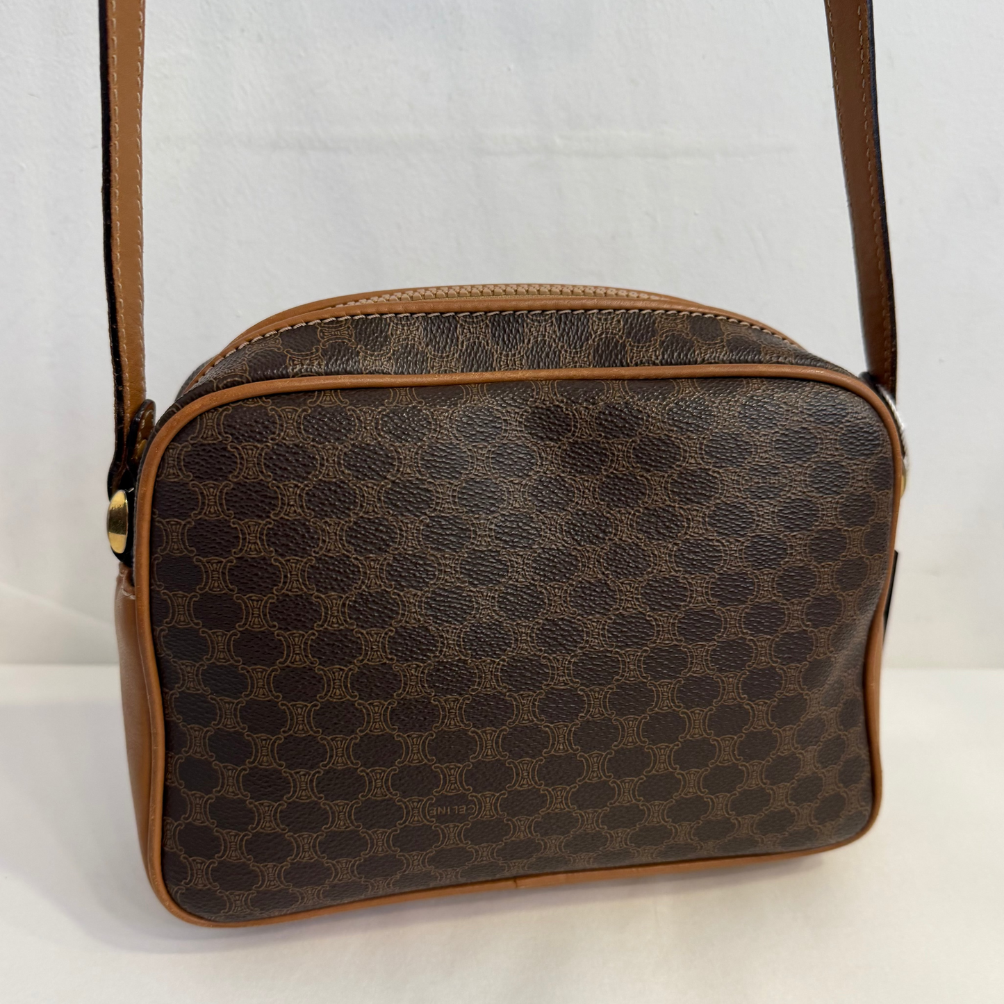 Celine Macadam Coated Canvas Crossbody Bag