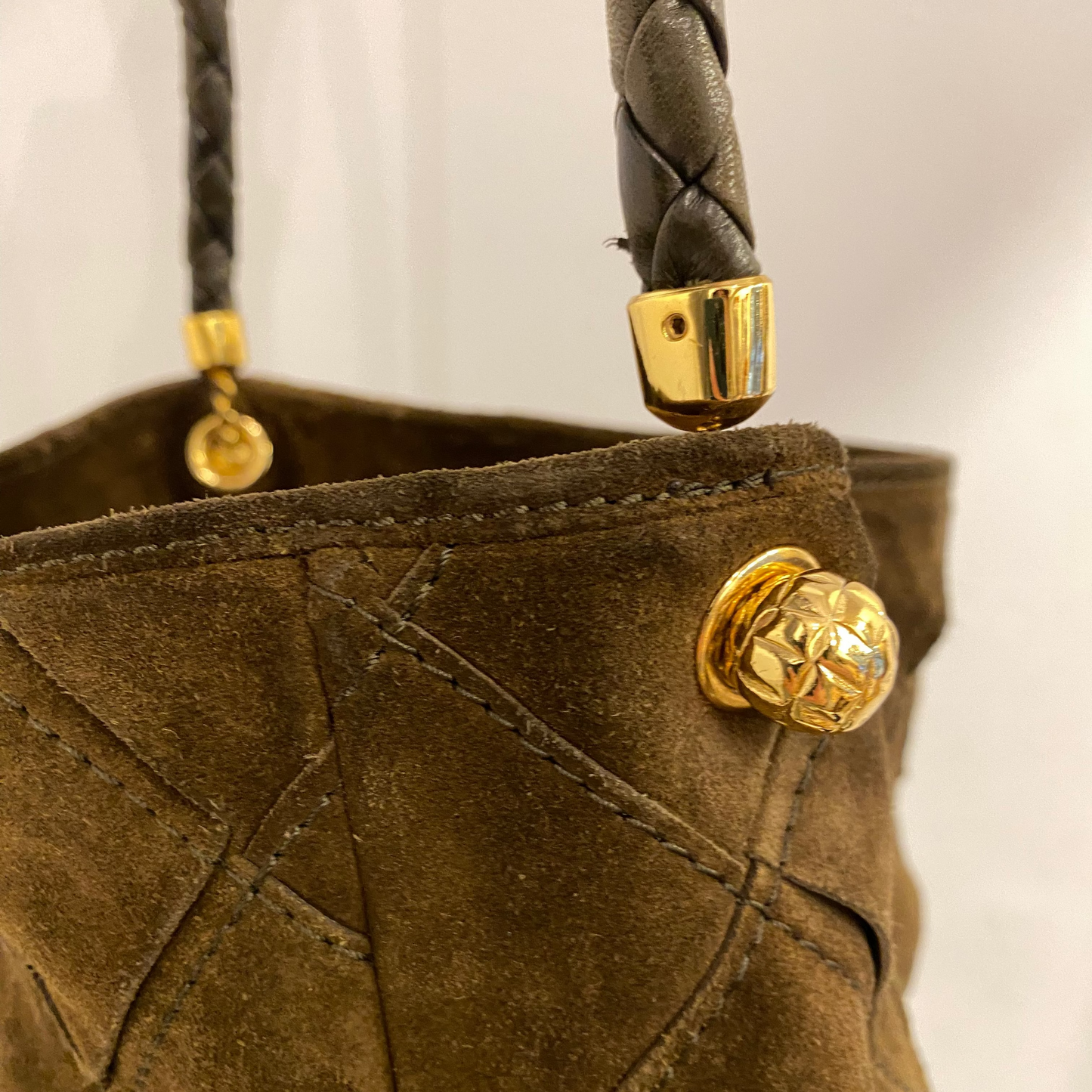 Bottega Veneta Suede Intrecciato Shoulder Bag