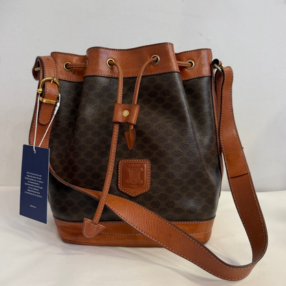 Celine Macadam Coated Canvas Bucket Bag