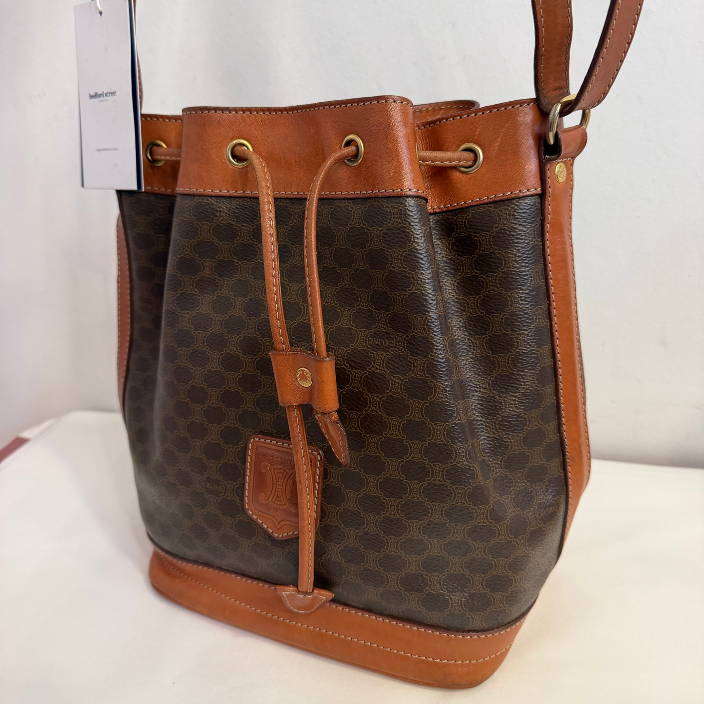 Celine Macadam Coated Canvas Bucket Bag