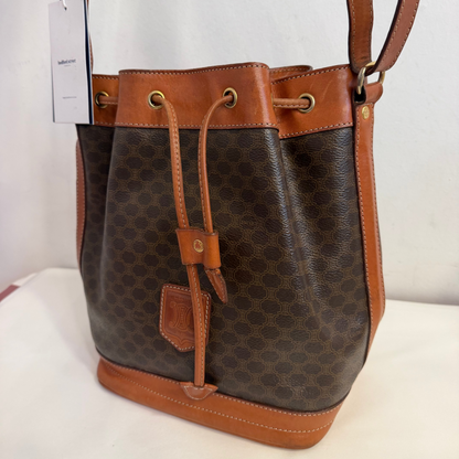 Celine Macadam Coated Canvas Bucket Bag