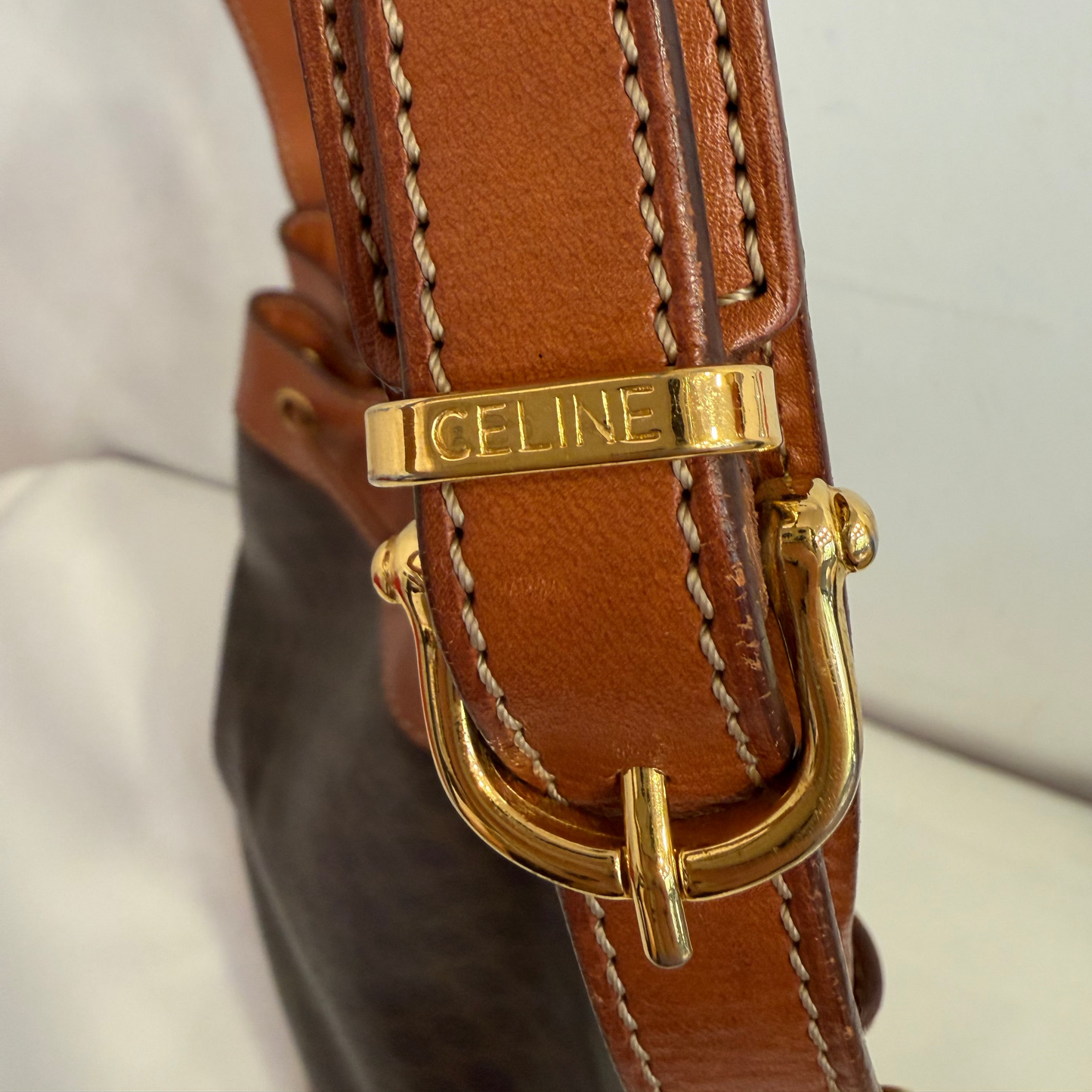 Celine Macadam Coated Canvas Bucket Bag
