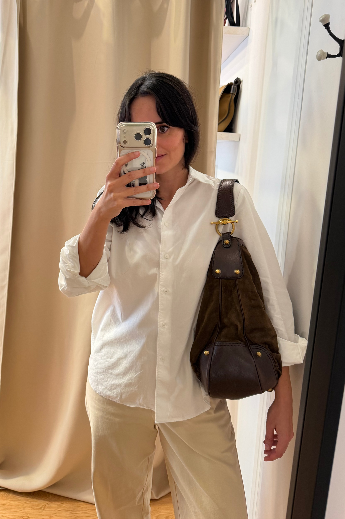 Gucci Large Suede Jockey Hobo Bag