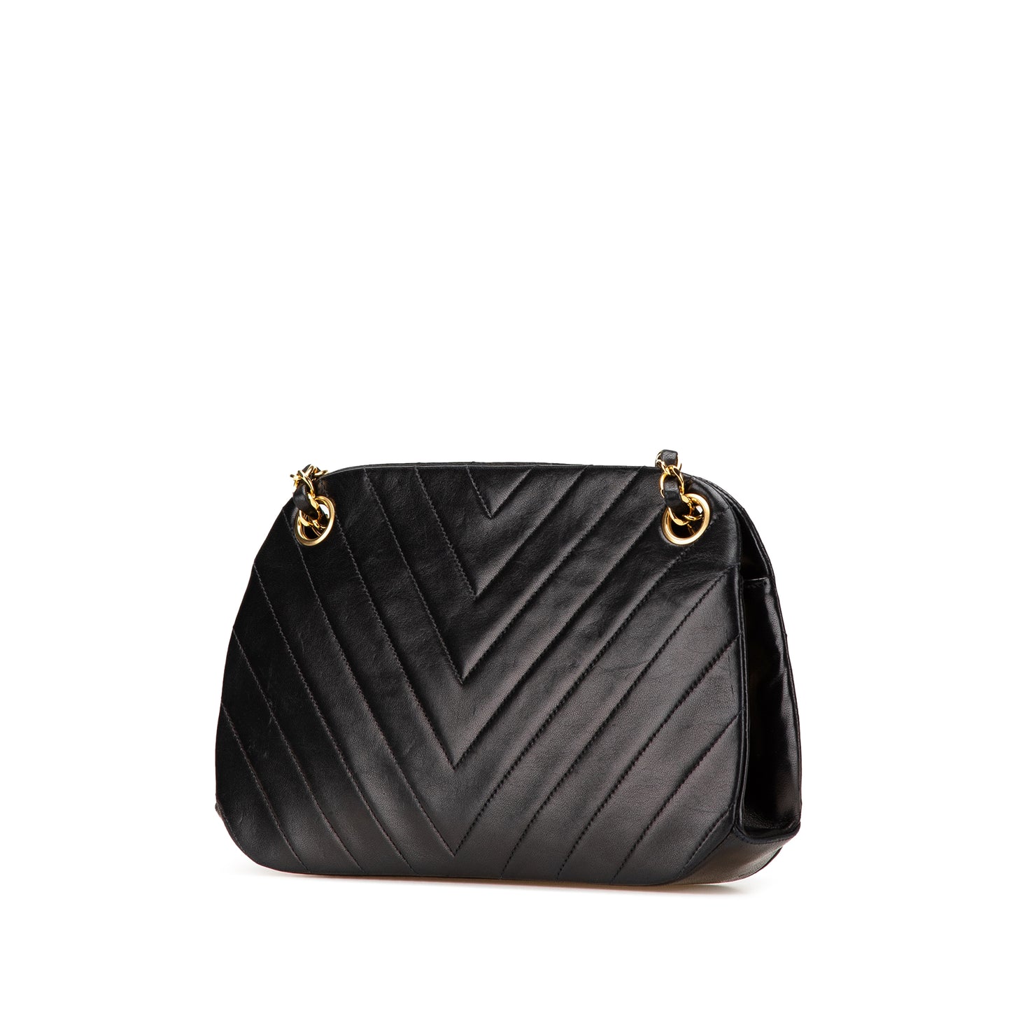 Chanel CC Chevron Lambskin Frame Chain Shoulder Bag