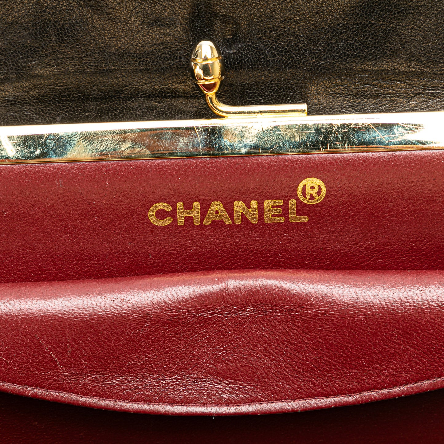 Chanel CC Chevron Lambskin Frame Chain Shoulder Bag