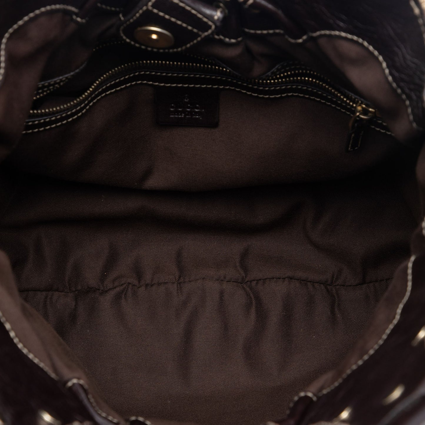 Gucci GG Canvas Studded Pelham Hobo Bag