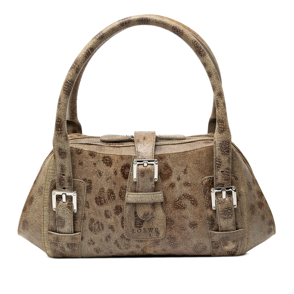 LoeweLeopard Printed Leather Senda Handbag