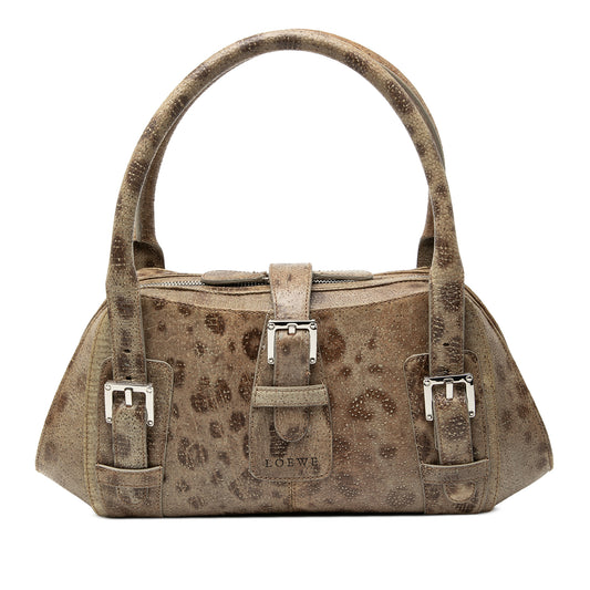 LoeweLeopard Printed Leather Senda Handbag