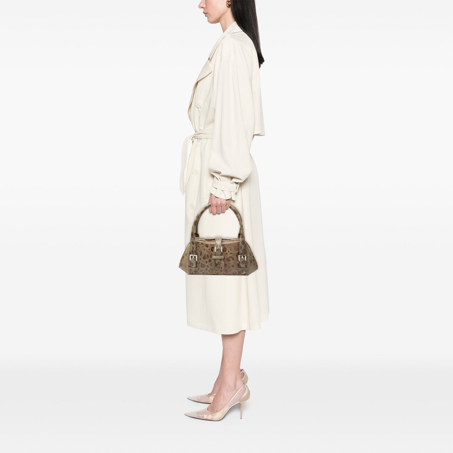 LoeweLeopard Printed Leather Senda Handbag