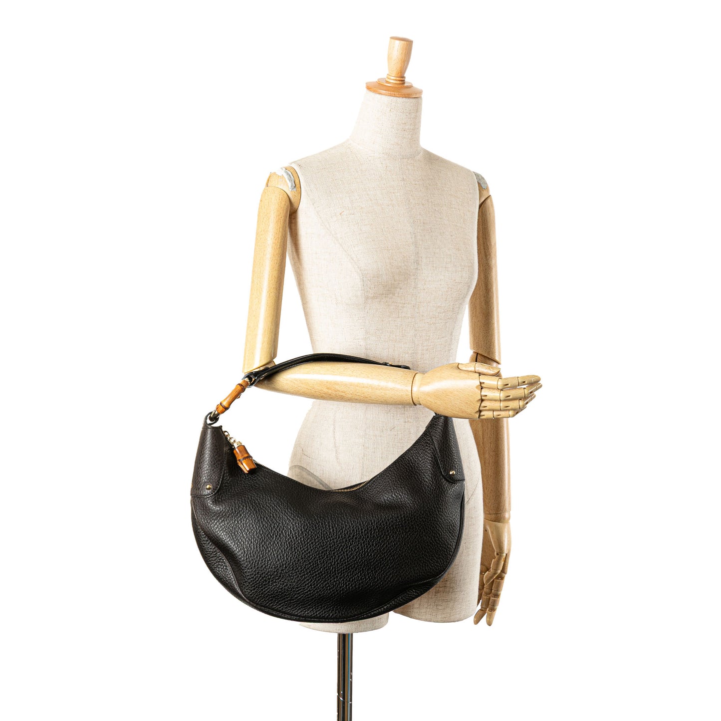 Gucci Pebbled Calfskin Bamboo Ring Hobo