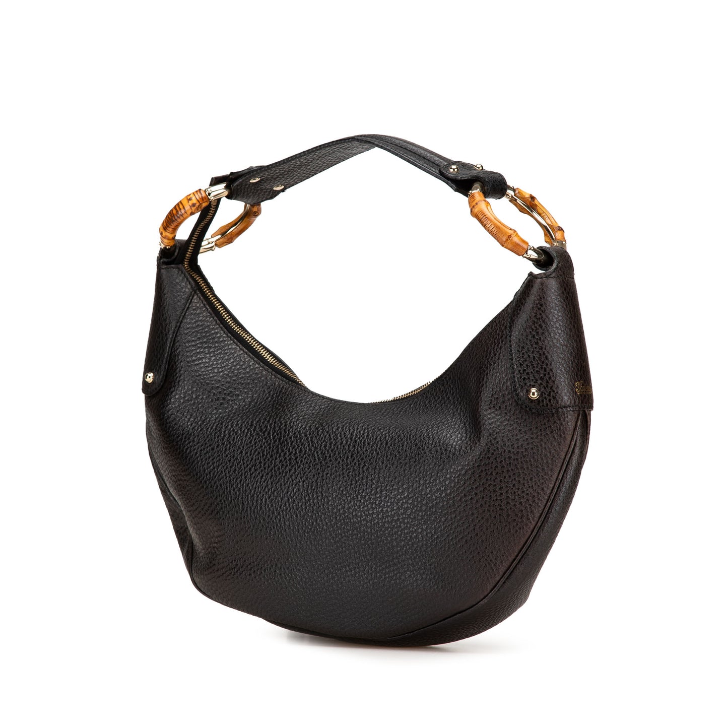 Gucci Pebbled Calfskin Bamboo Ring Hobo