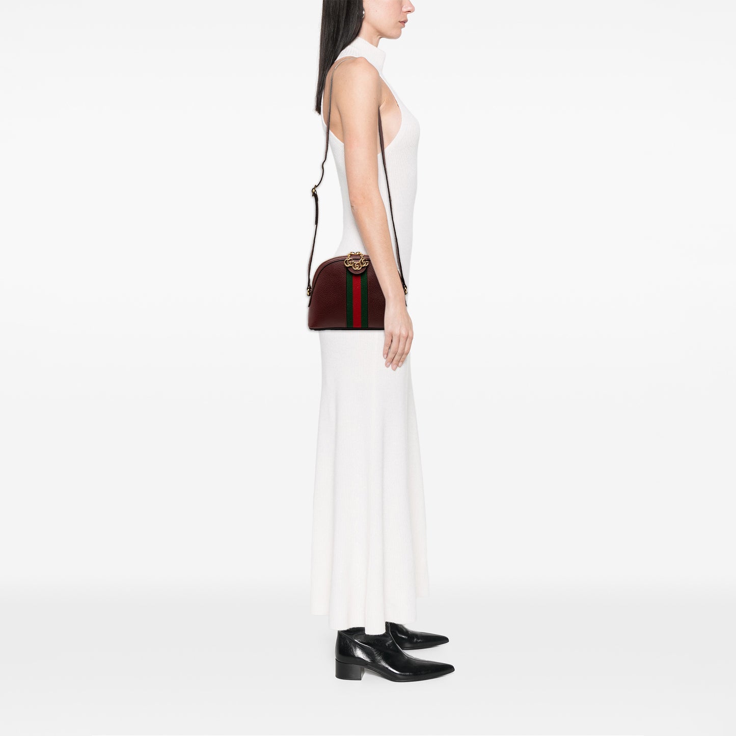 Gucci Small Calfskin Web Ophidia Dome Crossbody