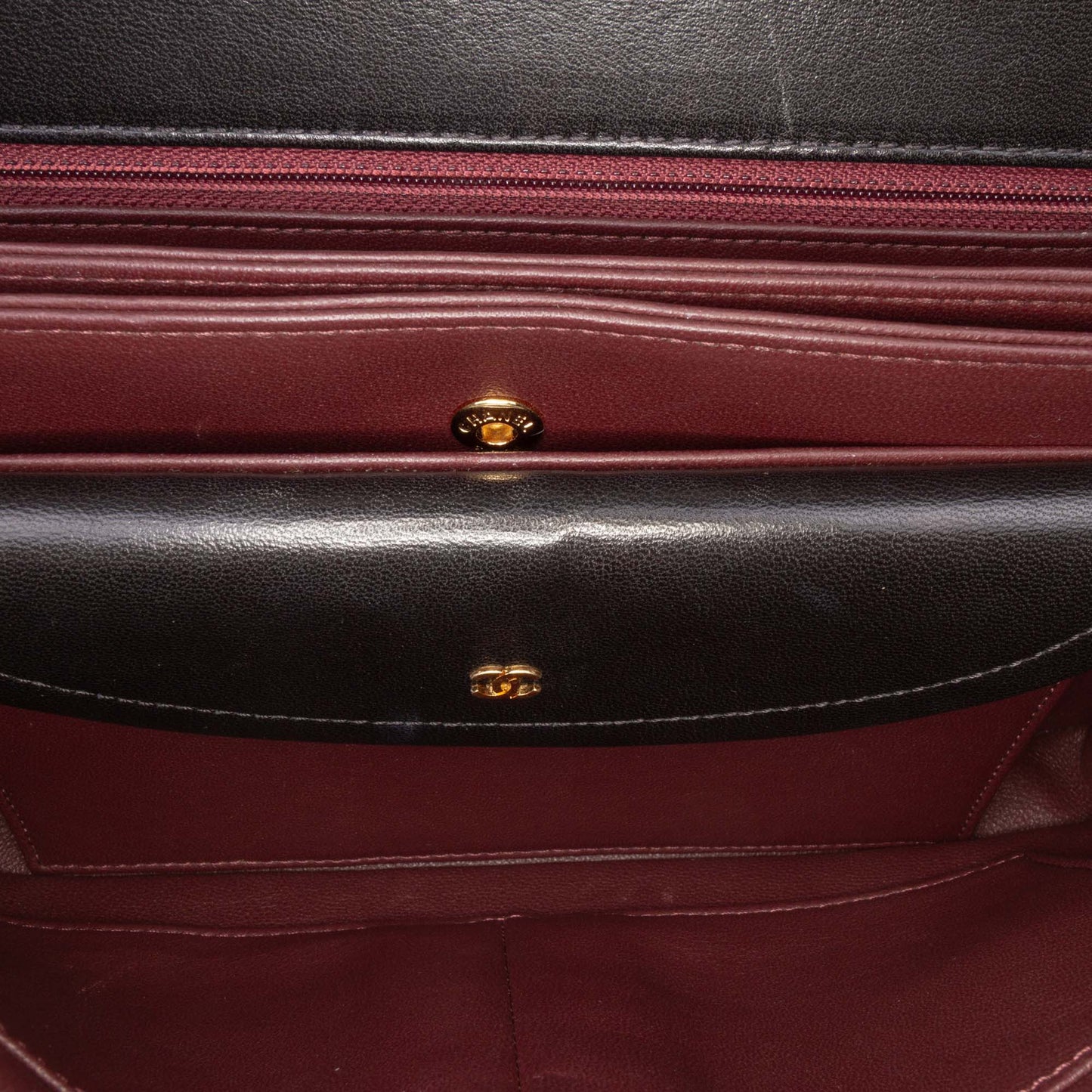 Chanel Diagonal Quilted Lambskin CC Signature Flap