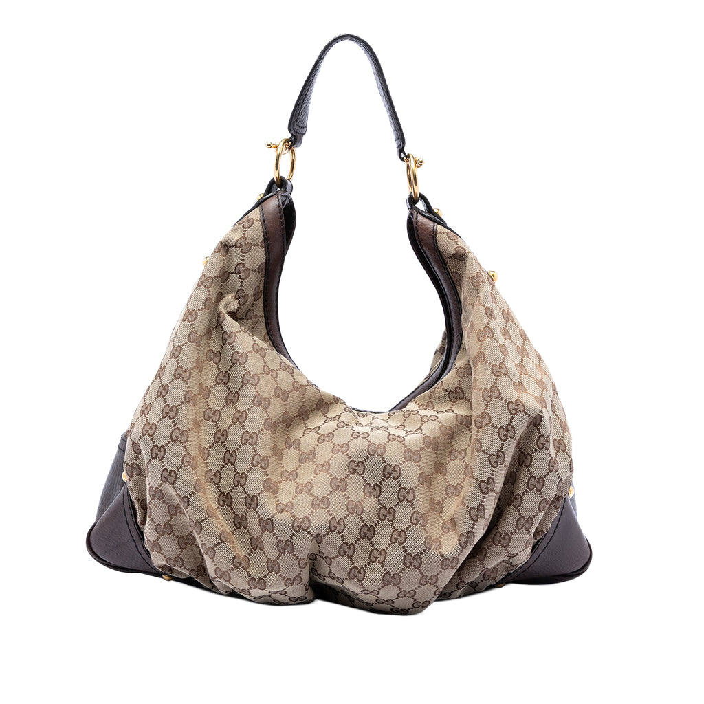 Gucci Large GG Canvas Jockey Hobo