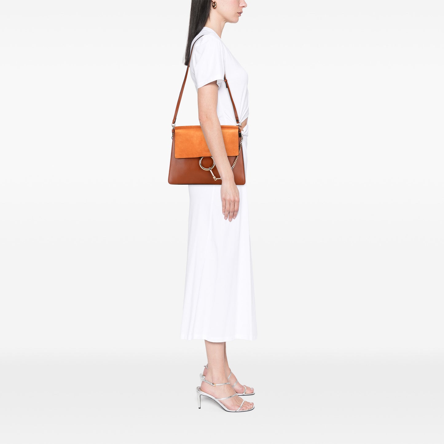 Chloé Medium Calfskin and Suede Faye Crossbody