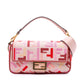 Fendi Zucca Embroidered Canvas Baguette Satchel