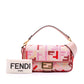 Fendi Zucca Embroidered Canvas Baguette Satchel
